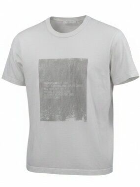 Helmut Lang Graphic T-Shirt Mens Medium metallic patch logo silver box tee
